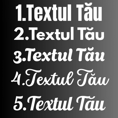 STICKER PERSONALIZAT - TEXTUL TAU DIFERITE FONTURI [8]