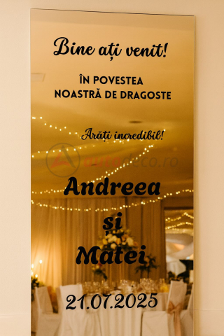 STICKERE PENTRU FIRME - STICKER OGLINDA - EVENIMENT /NUNTA