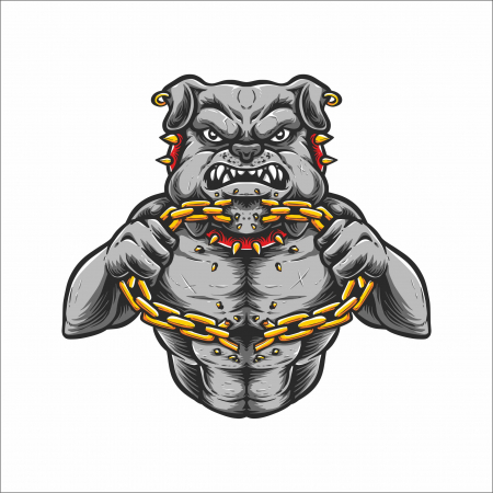 STICKERE PRINTATE - STICKER BULLDOG BREAKING CHAIN