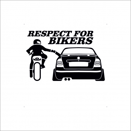STICKERE MOTO/ATV - STICKER RESPECT FOR BIKERS SKODA