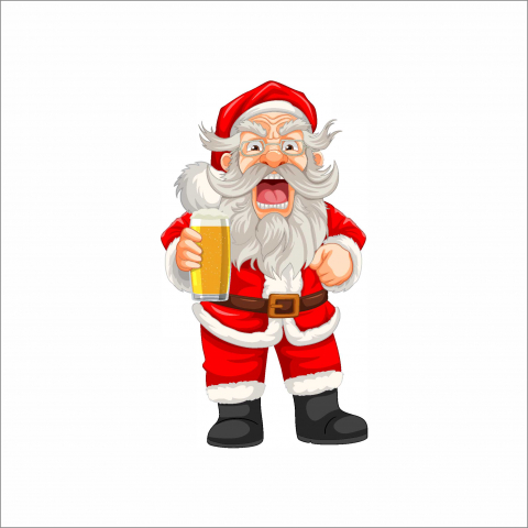 STICKERE CRĂCIUN - STICKER SANTA WITH A BEER