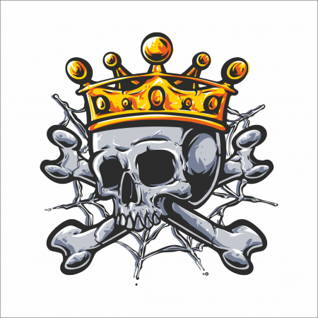 STICKERE PRINTATE - STICKER SKULL WEARING CROWN
