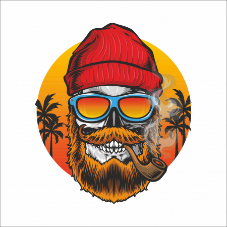 STICKERE PRINTATE - STICKER HIPSTER SKULL