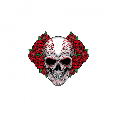 STICKERE PRINTATE - STICKER SKULL ROSES