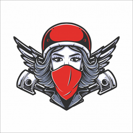 STICKERE PRINTATE - STICKER RETRO BIKER GIRL
