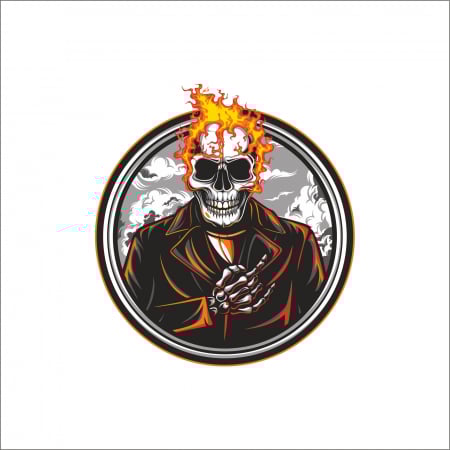 STICKERE PRINTATE - STICKER SKULL FIRE
