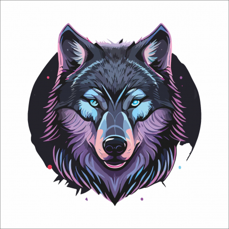 STICKERE PRINTATE - STICKER WOLF MOON BACKGROUND