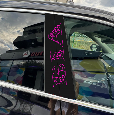 TOP VANZARI - STICKER STALPI NUMAR AUTO/ INITIALE NUME - ROZ