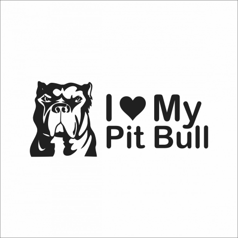 DIVERSE - STICKER I LOVE MY PITBULL