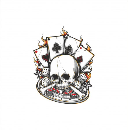 STICKERE PRINTATE - STICKER SCHELET JOCURI DE NOROC