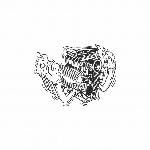 DIVERSE - STICKER FLAMING HOT ENGINE