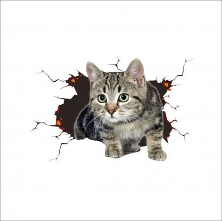 STICKERE CU ANIMALE - STICKER CAT PRINT V1