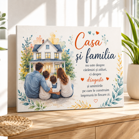 TABLOURI PENTRU FAMILIE - TABLOU CANVAS CASA SI FAMILIA