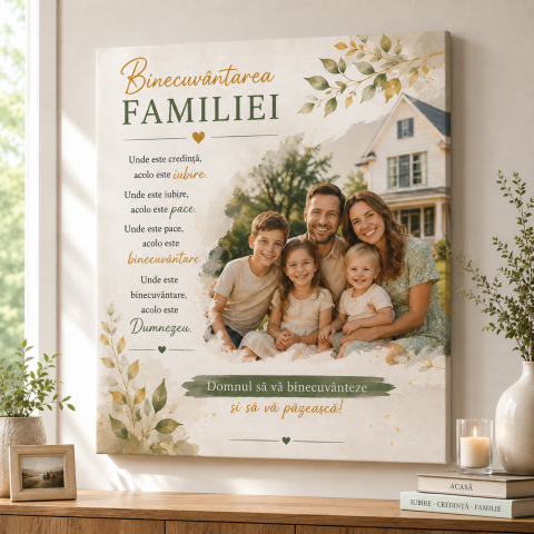TABLOURI PENTRU FAMILIE - TABLOU CANVAS -  BINECUVANTAREA FAMILIEI