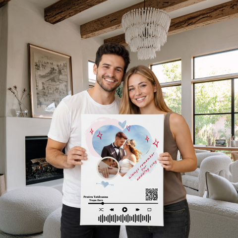 TABLOURI CANVAS - TABLOU CANVAS CU MELODIE SI COD QR- 2 FOTOGRAFII - NR.2