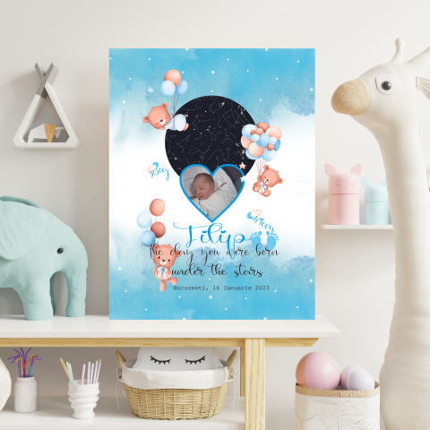 TABLOURI CANVAS - TABLOU CANVAS HARTA STELELOR COPIL