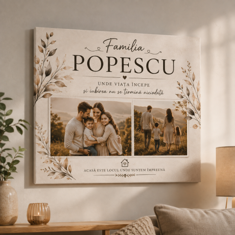 TABLOURI PENTRU FAMILIE - TABLOU CANVAS NUME DE FAMILIE