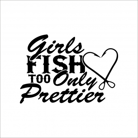 VANATOARE - PESCUIT - GIRL FISH STICKER