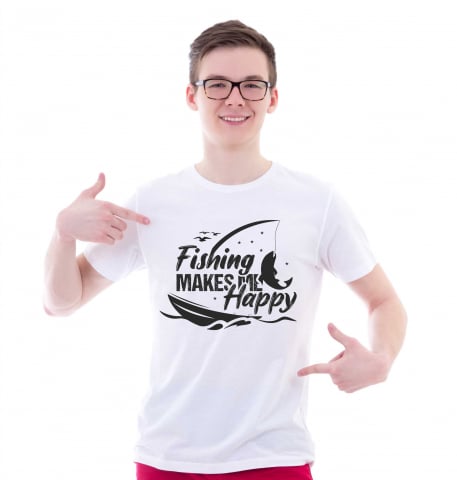 TRICOURI PESCUIT/VANATOARE - TRICOU FISHING MAKES ME HAPPY