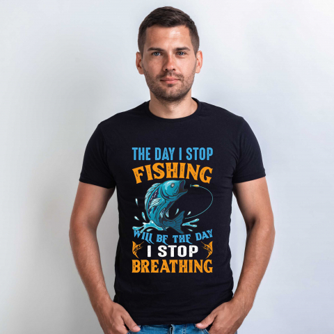 TRICOURI PESCUIT/VANATOARE - TRICOU THE DAY I STOP FISHING