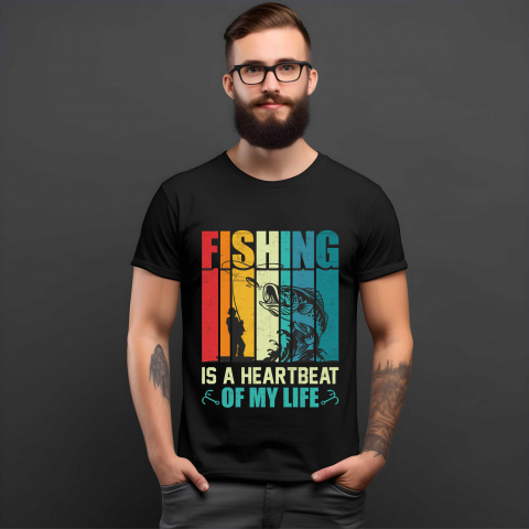 TRICOURI PESCUIT/VANATOARE - TRICOU FISHING IS A HEARTBEAT
