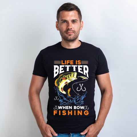 TRICOURI PESCUIT/VANATOARE - TRICOU LIFE IS BETTER FISHING