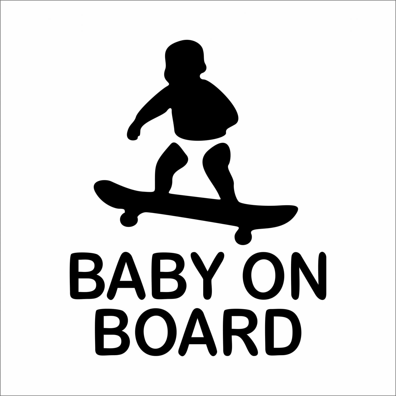Baby On Board Surf Board Sticker - 15cm White Plastic Decal For Car Window, BA190