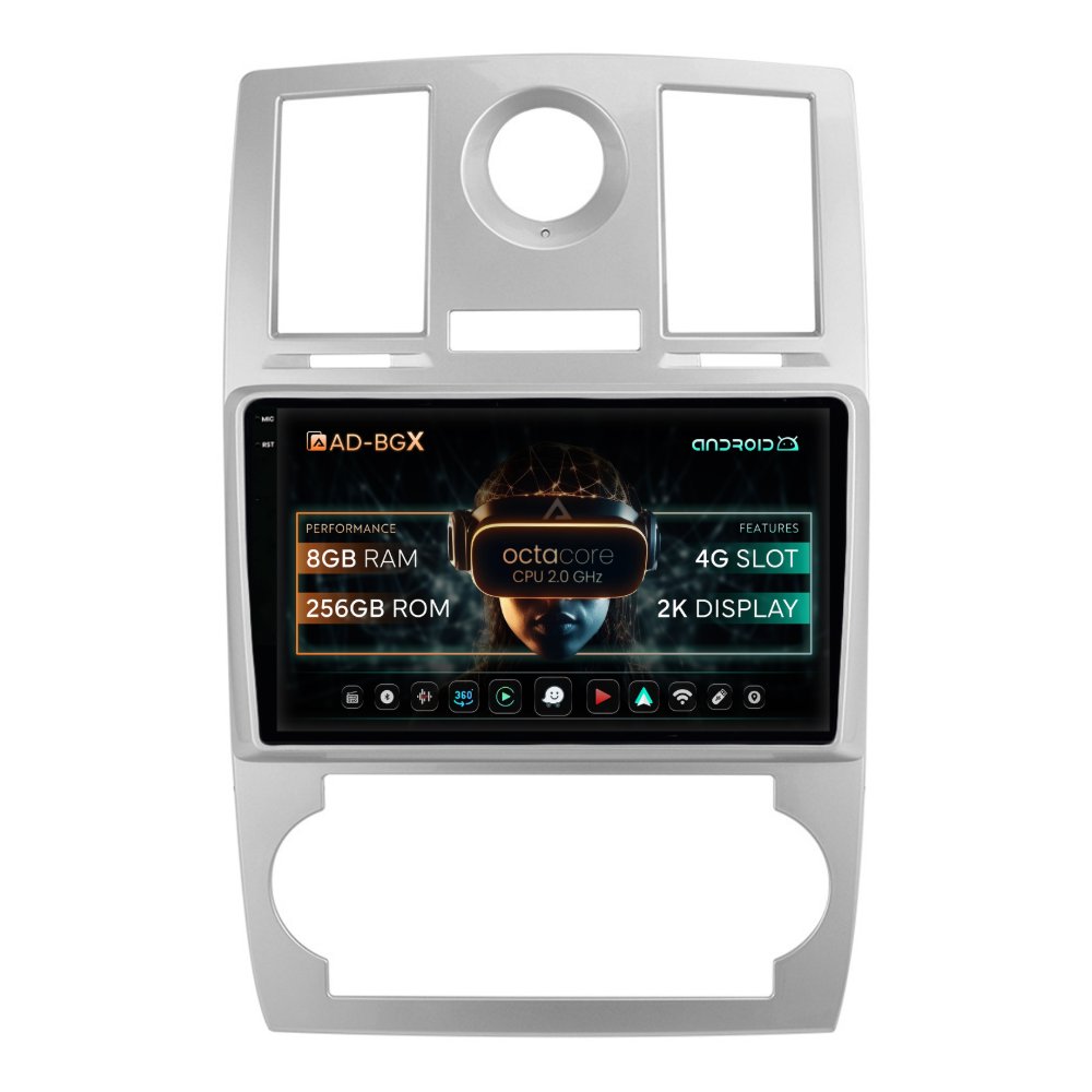 Navigatie Chrysler 300C (2004-2010), Android, X-Octacore / 8GB RAM + 256GB ROM, 9.5 Inch - AD-BGX9008+AD-BGRKIT421