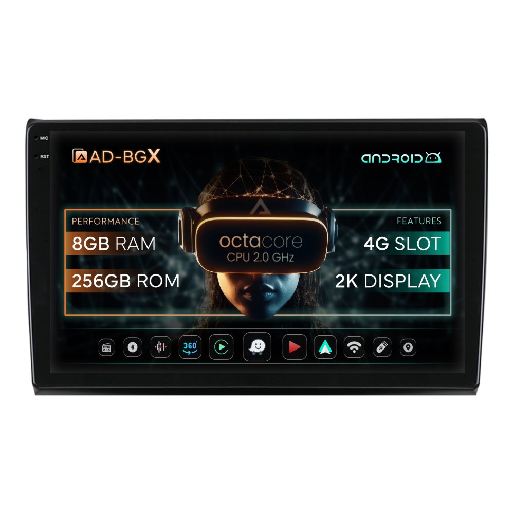 Navigatie Fiat Bravo (2007-2014), Android, X-Octacore / 8GB RAM + 256GB ROM, 9.5 Inch - AD-BGX9008+AD-BGRKIT356