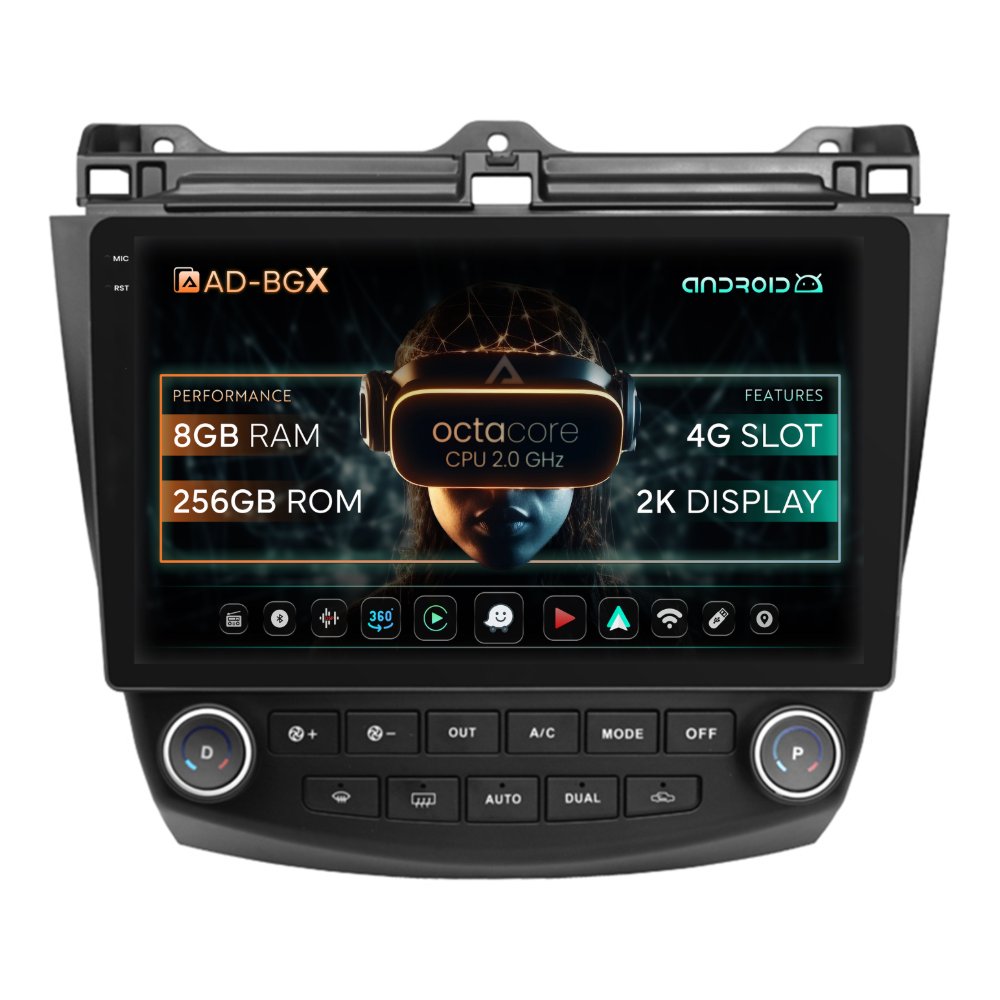 Navigatie Honda Accord VII (2003-2008), Android, X-Octacore / 8GB RAM + 256GB ROM, 10.36 Inch - AD-BGX10008+AD-BGRKIT012