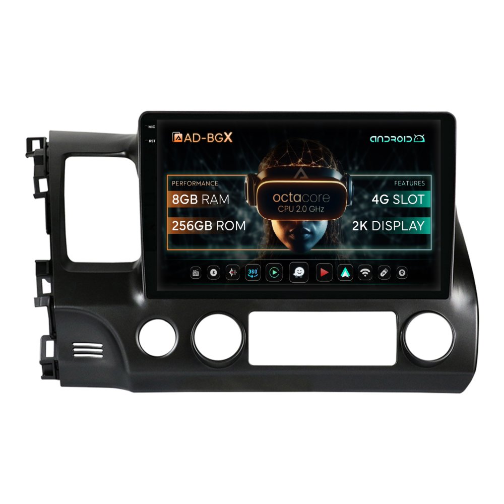 Navigatie Honda Civic Sedan (2006-2011), Android, X-Octacore / 8GB RAM + 256GB ROM, 10.36 Inch - AD-BGX10008+AD-BGRKIT008