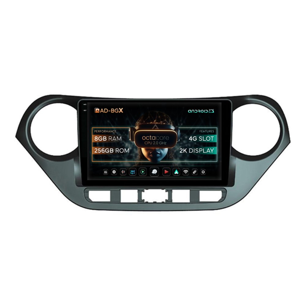 Navigatie Hyundai I10 (2013-2019), Android, X-Octacore / 8GB RAM + 256GB ROM, 9.5 Inch - AD-BGX9008+AD-BGRKIT196