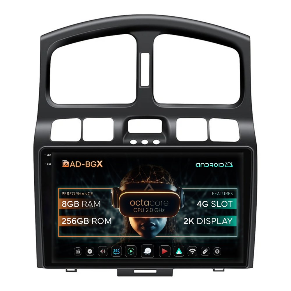 Navigatie Hyundai Santa Fe (2001-2006), Android, X-Octacore / 8GB RAM + 256GB ROM, 9.5 Inch - AD-BGX9008+AD-BGRKIT210V2