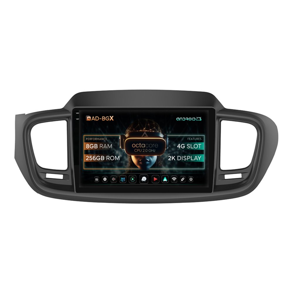 Navigatie Kia Sorento (2015-2020), Android, X-Octacore / 8GB RAM + 256GB ROM, 10.36 Inch - AD-BGX10008+AD-BGRKIT184