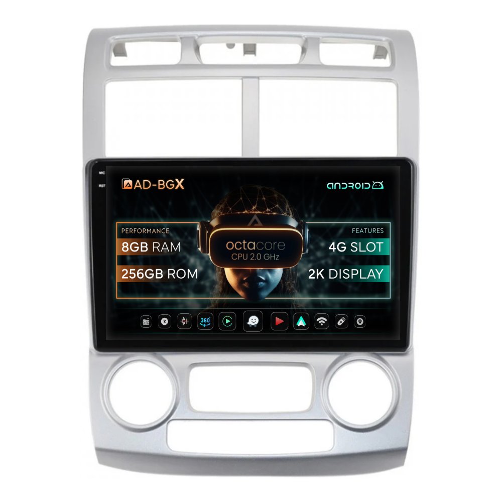 Navigatie Kia Sportage (2004-2010), climă manuală, Android, X-Octacore / 8GB RAM + 256GB ROM, 9.5 Inch - AD-BGX9008+AD-BGRKIT148S - Copie