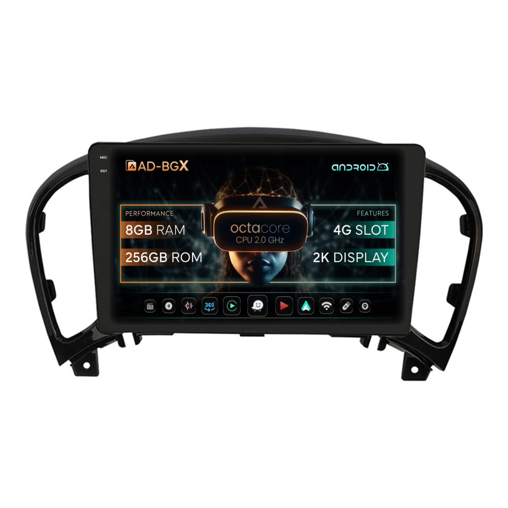 Navigatie Nissan Juke (2010-2019), Android, X-Octacore / 8GB RAM + 256GB ROM, 9.5 Inch - AD-BGX9008+AD-BGRKIT168