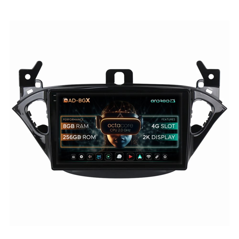 Navigatie Opel Corsa E / Adam (2013-2019), Android, X-Octacore / 8GB RAM + 256GB ROM, 9.512 - AD-BGX9008+AD-BGRKIT387