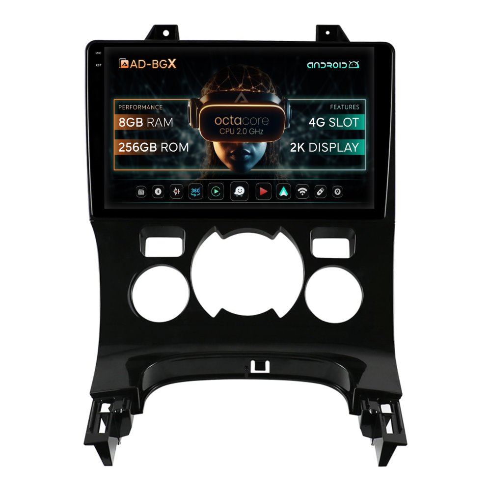 Navigatie Peugeot 3008/5008, climă automată, Android, X-Octacore / 8GB RAM + 256GB ROM, 9.5 Inch - AD-BGX9008+AD-BGRKIT259-260