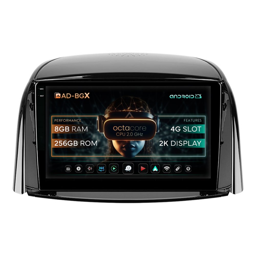 Navigatie Renault Koleos (2008-2016), Android, X-Octacore / 8GB RAM + 256GB ROM, 9.5 Inch - AD-BGX9008+AD-BGRKIT365
