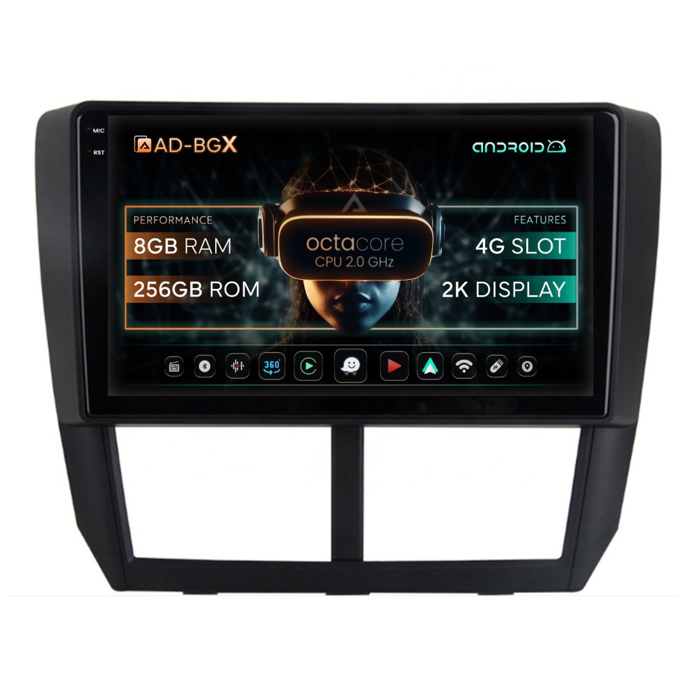 Navigatie Subaru Forester (2008-2013), Android, X-Octacore / 8GB RAM + 256GB ROM, 9.5 Inch - AD-BGX9008+AD-BGRKIT333