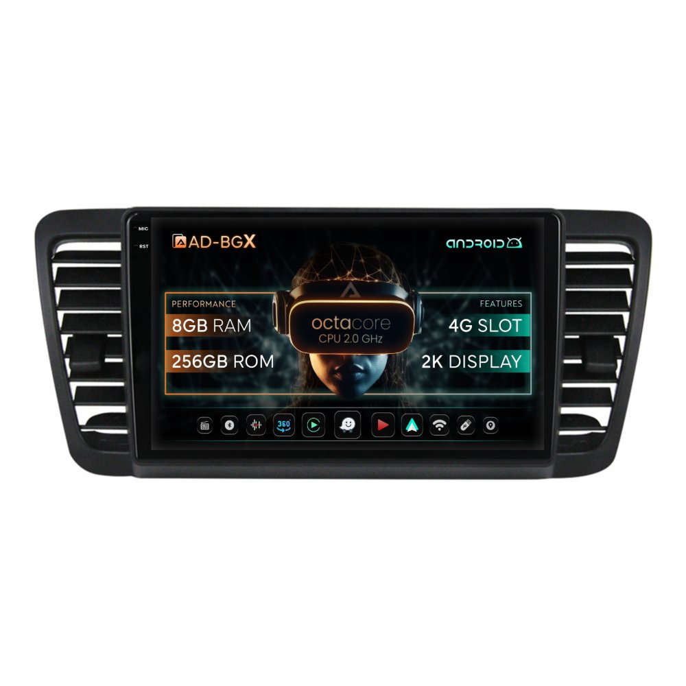 Navigatie Subaru Legacy / Outback (2004-2009), Android, X-Octacore / 8GB RAM + 256GB ROM, 9.5 Inch - AD-BGX9008+AD-BGRKIT338