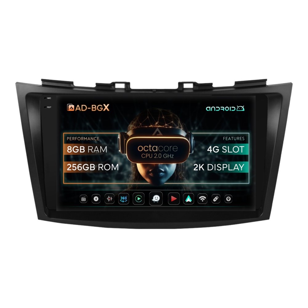 Navigatie Suzuki Swift (2010-2017), Android, X-Octacore / 8GB RAM + 256GB ROM, 9.5 Inch - AD-BGX9008+AD-BGRKIT304