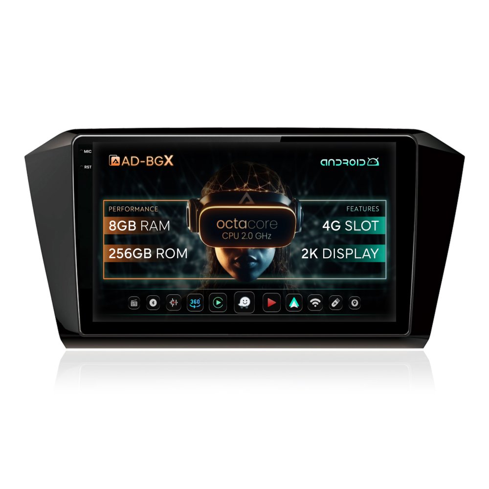 Navigatie Volkswagen Passat B8, Android, X-Octacore / 8GB RAM + 256GB ROM, 10.3612 - AD-BGX10008+AD-BGRKIT037