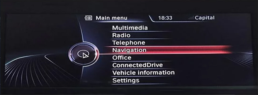 BMW iDrive NBT - meniu