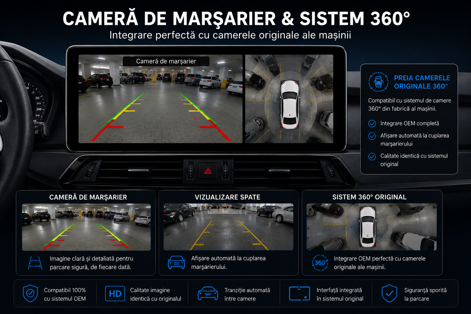 Cameră marșarier & 360°