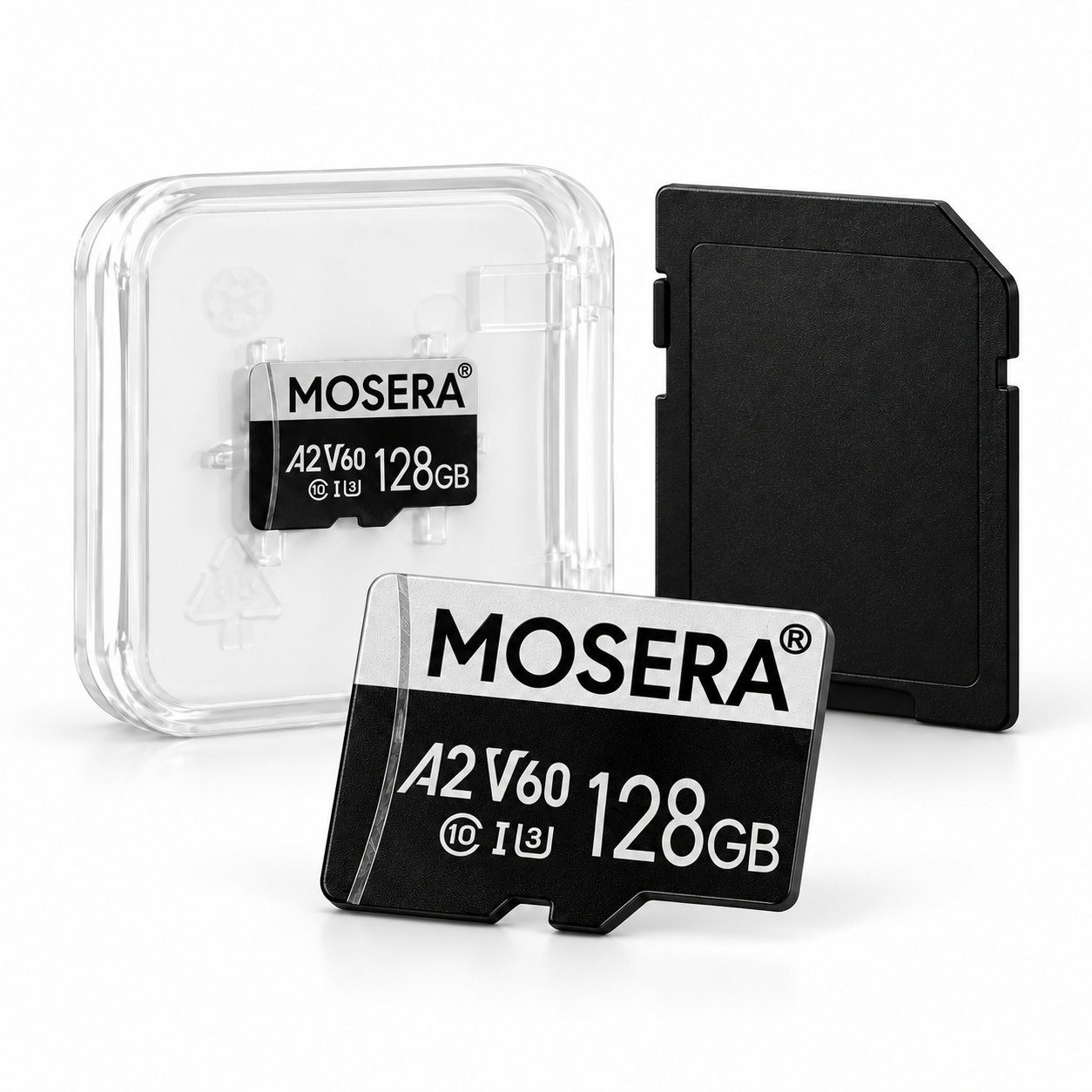 Dash cameras and DVR - Card de memorie MOSERA 128 GB U3 + Adaptor Macro pentru camere DVR, 4G și Wi‑Fi
