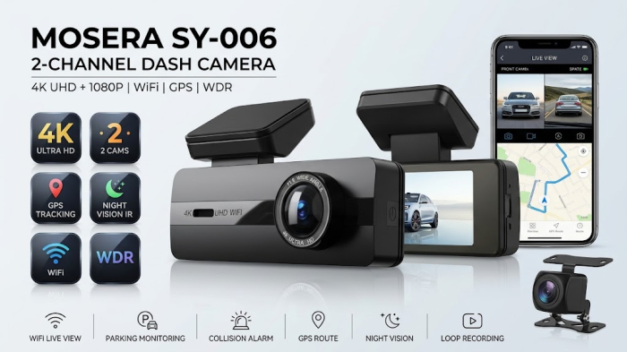 Camera auto fata/spate WIFI MOSERA Dashcam SY003 [9]
