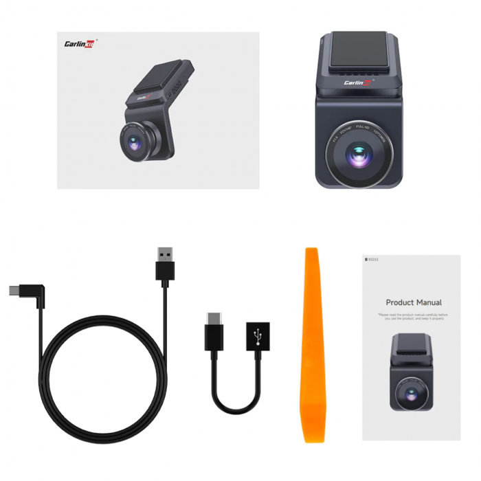 Camera bord CarlinKit T-Box AR, Sistem Carplay HD 1080P, Android 9.0, WIFI, Bluetooth, comenzi vocale, 4GB RAM+ 64GB ROM, Inregistrare 148° [10]