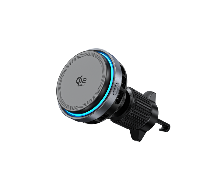 Suport Auto Magnetic pentru telefon cu Incarcare Wireless, MOSERA™ – Prindere Puternica, Indicator Luminos, Ventilator pentru Racire [2]