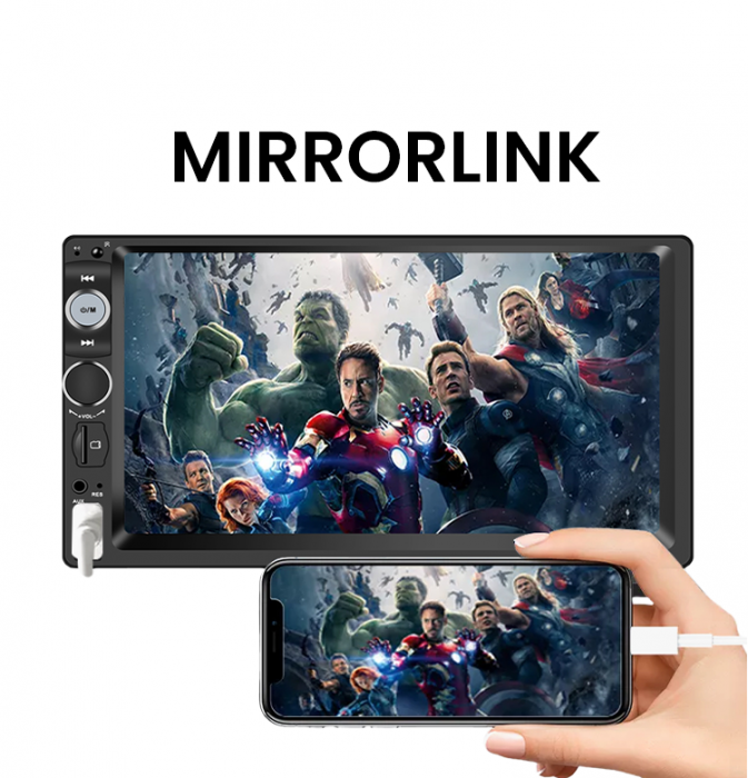 [KIT] MP5 Player pentru Audi A3 (2003-2012), WinCE, Bluetooth, USB, CardSD, Camera Marsarier, Auxiliar, Mirrorlink, Touchscreen, - AD-BGP7010B+BGRAU0112DIN [5]